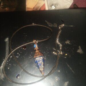Handmade Lapis Lazuli Pendulum Crystal Necklace